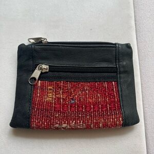 Small pouch with 3 zippered pockets